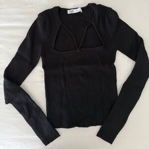 Black ribbed long sleeve